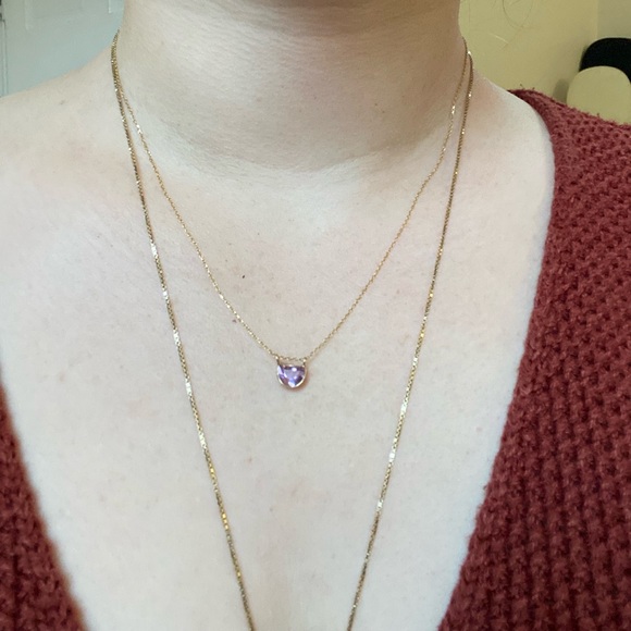 Make Offers - 14k solid gold amethyst necklace 💜 - Picture 3 of 7